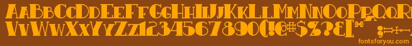 ResavyBold Font – Orange Fonts on Brown Background