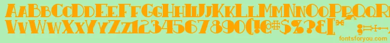 ResavyBold Font – Orange Fonts on Green Background