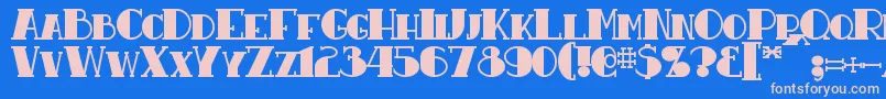 ResavyBold Font – Pink Fonts on Blue Background