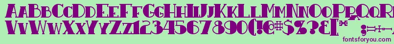 ResavyBold Font – Purple Fonts on Green Background