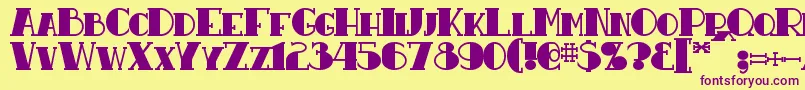 ResavyBold Font – Purple Fonts on Yellow Background