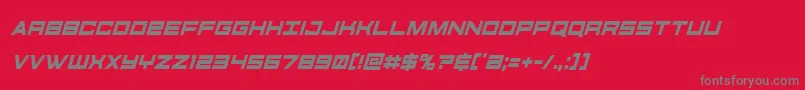 フォントfutureforcescondital – 赤い背景に灰色の文字
