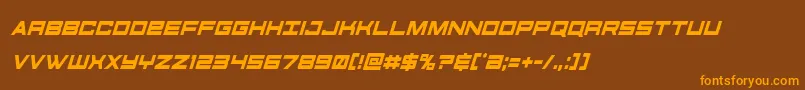 futureforcescondital-Schriftart – Orangefarbene Schriften auf braunem Hintergrund
