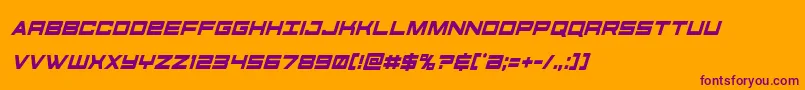 futureforcescondital-Schriftart – Violette Schriften auf orangefarbenem Hintergrund
