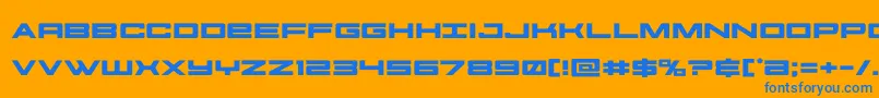 futureforcesexpand-Schriftart – Blaue Schriften auf orangefarbenem Hintergrund