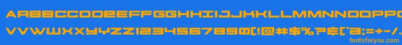 futureforcesexpand Font – Orange Fonts on Blue Background