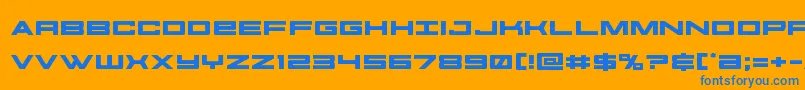 futureforcesexpand-Schriftart – Blaue Schriften auf orangefarbenem Hintergrund