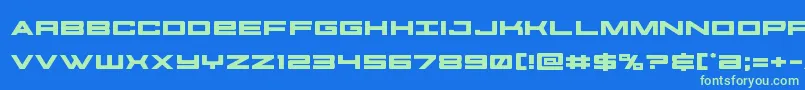 futureforcesexpand Font – Green Fonts on Blue Background