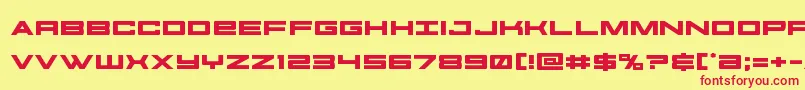 futureforcesexpand-Schriftart – Rote Schriften auf gelbem Hintergrund