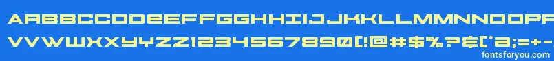 futureforcesexpand Font – Yellow Fonts on Blue Background