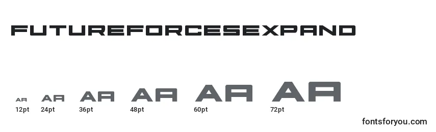 Größen der Schriftart Futureforcesexpand (127504)