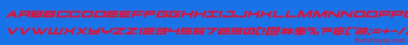 futureforcesexpandital Font – Red Fonts on Blue Background