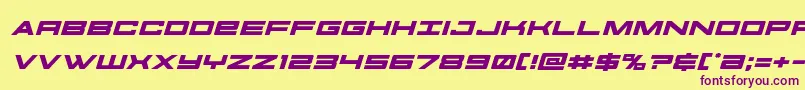 futureforcesexpandital Font – Purple Fonts on Yellow Background