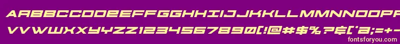 futureforcesexpandital Font – Yellow Fonts on Purple Background