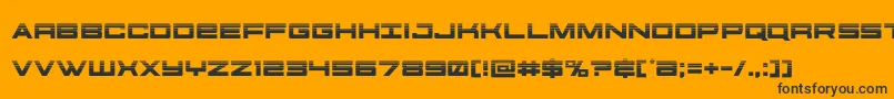 Weitere Informationen zur futureforceshalf-Schriftart futureforceshalf-Schriftart – Schwarze Schriften auf orangefarbenem Hintergrund