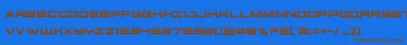 futureforceshalf-Schriftart – Braune Schriften auf blauem Hintergrund