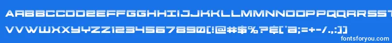 Czcionka futureforceshalf – białe czcionki na niebieskim tle