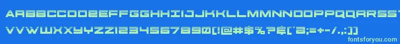 futureforceshalf Font – Green Fonts on Blue Background