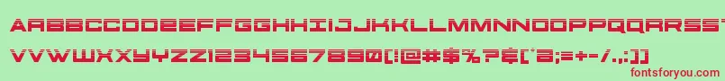futureforceshalf-Schriftart – Rote Schriften auf grünem Hintergrund
