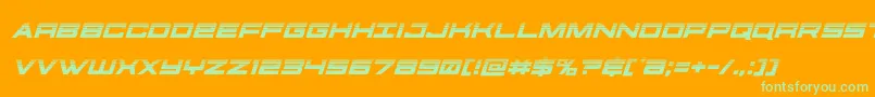 futureforceshalfital Font – Green Fonts on Orange Background