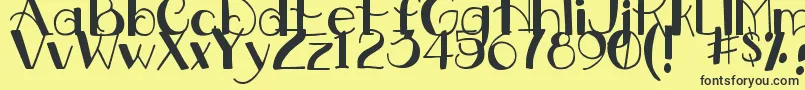 DjbDownstairsAtTheAbbey Font – Black Fonts on Yellow Background