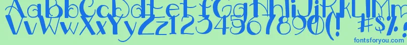 DjbDownstairsAtTheAbbey Font – Blue Fonts on Green Background