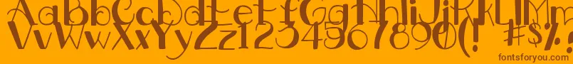 DjbDownstairsAtTheAbbey Font – Brown Fonts on Orange Background