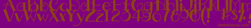 DjbDownstairsAtTheAbbey Font – Brown Fonts on Purple Background
