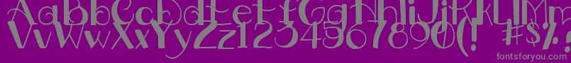 DjbDownstairsAtTheAbbey Font – Gray Fonts on Purple Background