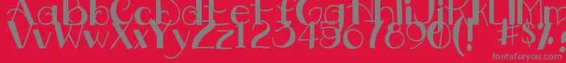 DjbDownstairsAtTheAbbey Font – Gray Fonts on Red Background