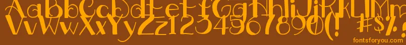 DjbDownstairsAtTheAbbey Font – Orange Fonts on Brown Background