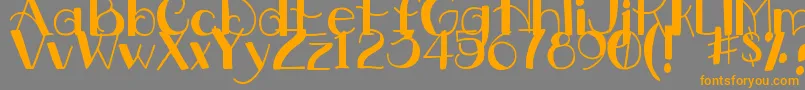 DjbDownstairsAtTheAbbey Font – Orange Fonts on Gray Background