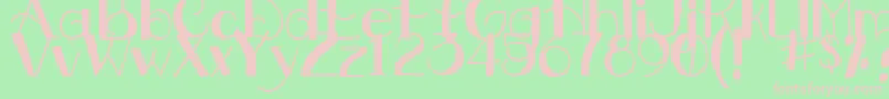 DjbDownstairsAtTheAbbey Font – Pink Fonts on Green Background