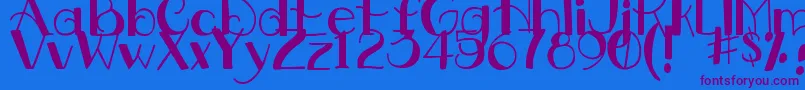 DjbDownstairsAtTheAbbey Font – Purple Fonts on Blue Background