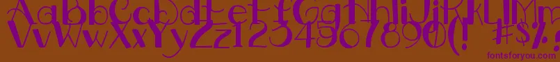 DjbDownstairsAtTheAbbey Font – Purple Fonts on Brown Background