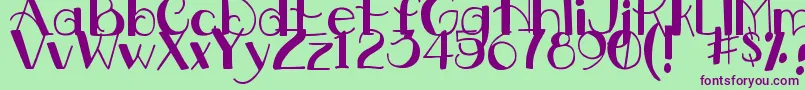 DjbDownstairsAtTheAbbey Font – Purple Fonts on Green Background