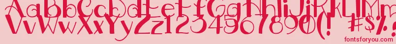 DjbDownstairsAtTheAbbey Font – Red Fonts on Pink Background