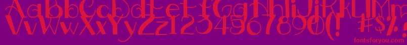 DjbDownstairsAtTheAbbey Font – Red Fonts on Purple Background