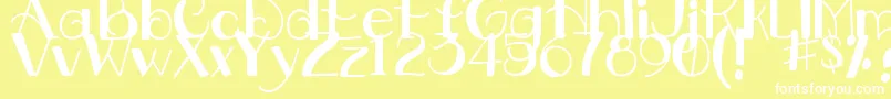 DjbDownstairsAtTheAbbey Font – White Fonts on Yellow Background