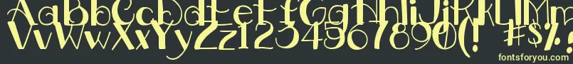 DjbDownstairsAtTheAbbey Font – Yellow Fonts on Black Background