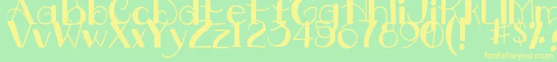 DjbDownstairsAtTheAbbey Font – Yellow Fonts on Green Background
