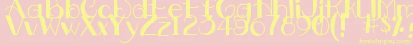 DjbDownstairsAtTheAbbey Font – Yellow Fonts on Pink Background