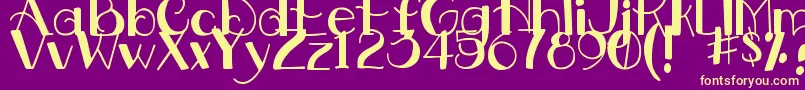 DjbDownstairsAtTheAbbey Font – Yellow Fonts on Purple Background