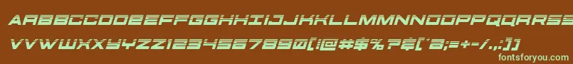 futureforceshalfital Font – Green Fonts on Brown Background