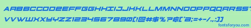 futureforcesital Font – Blue Fonts on Green Background