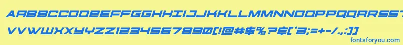 futureforcesital-fontti – siniset fontit keltaisella taustalla