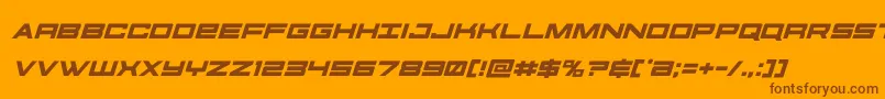 futureforcesital-Schriftart – Braune Schriften auf orangefarbenem Hintergrund