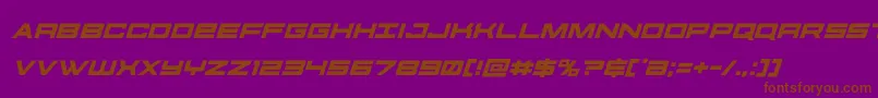 フォントfutureforcesital – 紫色の背景に茶色のフォント