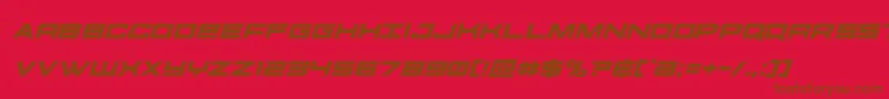 futureforcesital-Schriftart – Braune Schriften auf rotem Hintergrund