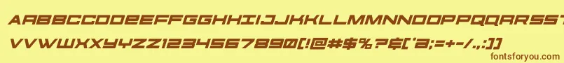 futureforcesital-Schriftart – Braune Schriften auf gelbem Hintergrund